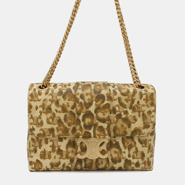 Celine Brown Leather Leopard Chain Shoulder Bag 1150447