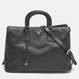 Prada Black Saffiano Lux Leather Middle Zip Tote 1150101