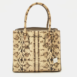 Michael Kors Cream Python Embossed Leather Small Mercer Tote 1149812