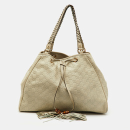 Gucci Cream Guccissima Leather Large Peggy Drawstring Tote 1149559