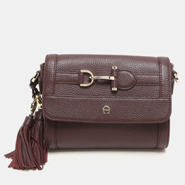 Aigner Burgundy Leather Cavallina Crossbody Bag 1149660