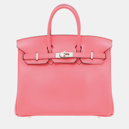 Hermes Rose Azalee Swift Leather Birkin 25 Bag 1102616