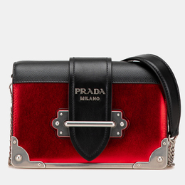 Prada Red Saffiano Trimmed City Calf Cahier Crossbody Bag 1150600