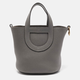 Hermes Gris Meyer Taurillon Clemence and Swift Leather In The Loop 18 Bag 1149649