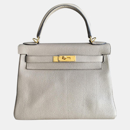 Hermes Gris Asphalte Togo Leather Kelly 28 Top Handle Bag 1138074
