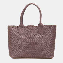 Bottega Veneta Purple Lambskin Intreccio Cabat Mini Tote 1151765