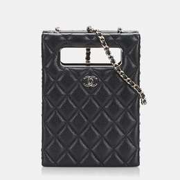 Chanel Black Mini Caviar Chain Around Cut Out Evening Bag 1151024