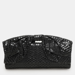Valentino Black Python Bow Clutch 1152567