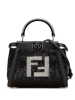 Fendi 2000-2010 Mini Leather Beaded Peekaboo Iconic satchel 30283862