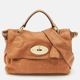 Mulberry Brown Textured Leather Edie Top Handle Bag 1152223