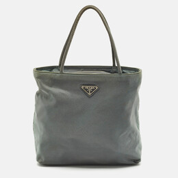 Prada Moose Green Nylon Logo Tote 1152040