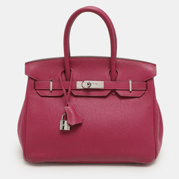 Hermes Tosca Togo Leather Palladium Finish Birkin 30 Bag 1151862