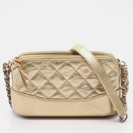 Chanel Gold Leather Coco Mark Matelasse Shoulder Chain Bag 1151220