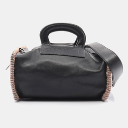Chanel Black Pink Leather Fabric Tote 1151216