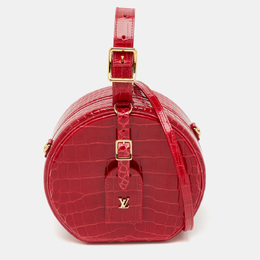 Louis Vuitton Red Crocodile Petite Boite Chapeau Bag 1150852