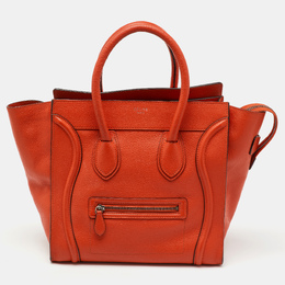 Celine Orange Leather Mini Luggage Tote 1149792