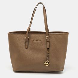 Michael Kors Taupe Beige Saffiano Leather Large Jet Set Tote 1149798