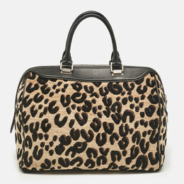 Louis Vuitton Beige/Black Leopard Print Jacquard Velvet Stephen Sprouse Speedy Bag 1154108
