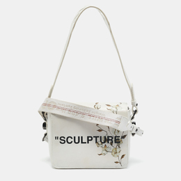 Off-White White Leather Sculpture Binder Clip Crossbody Bag 1152639