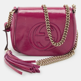 Gucci Fuchsia Patent Leather Soho Flap Shoulder Bag 1152580