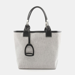 Hermes Black Ecru Toile H Canvas Swift Leather Steeple 28 Tote Bag 1151321