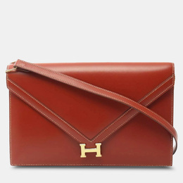 Hermes Brown Brique Box Calf Leather Lidi Shoulder Bag 1151334