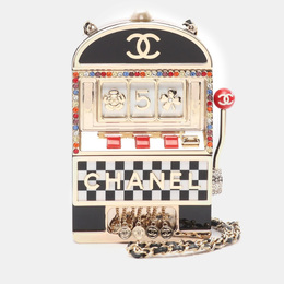 Chanel Plastic Black Slot Machine Coco Mark Chain Crossbody Shoulder Bag 1151276