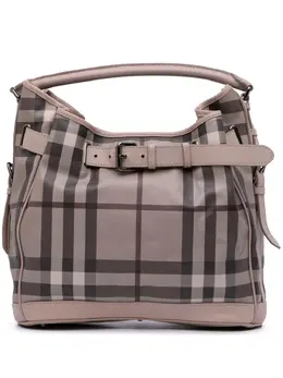 Burberry 2000-2017 Medium Smoked Check Coated Canvas Walden Belted Hobo shoulder bag 30325020