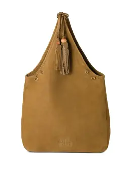 Miu Miu tassel-detail suede tote bag 29903524