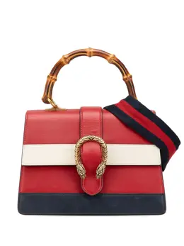 Gucci 2016-2024 Medium Leather Bamboo Dionysus Web satchel 30335295