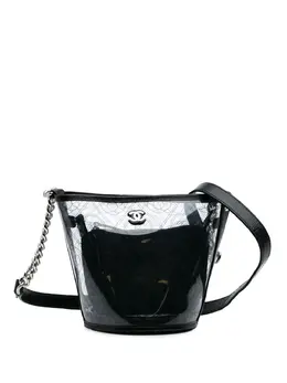 Chanel 2018 Small PVC and Crumpled Calfskin Camellia Coco bucket bag 30348583