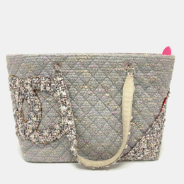 Chanel Grey Tweed Quilted Cambon Tote Bag 1153726