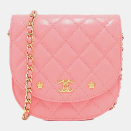 Chanel Pink Leather Flap Shoulder Bag 1153680