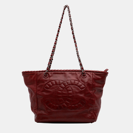 Chanel Red Calfskin On The Bund Tote Bag 1152280