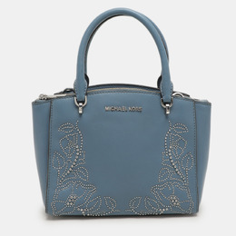Michael Kors Blue Leather Studded Ellis Satchel 1154051