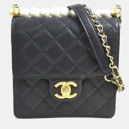 Chanel Black/Off-White Leather Chic Pearl Shoulder Bag 1153607