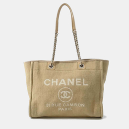 Chanel Beige Canvas Deauville Tote Bag 1153563