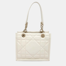 Christian Dior Ivory Leather Archicannage Essential Tote Bag 1153594