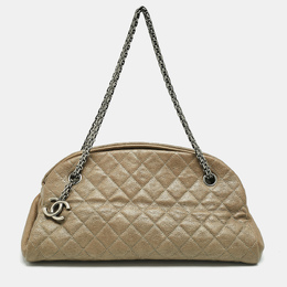Chanel Olive Green Quilted Caviar Medium Just Mademoiselle Bowler Bag 1153417