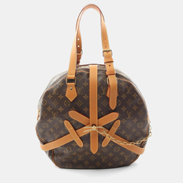 Louis Vuitton Brown Coated Canvas Leather Soft Hat Trunk Shoulder Bag 1153585