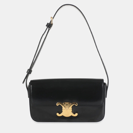 Celine Black Shiny Calfskin Triomphe Shoulder bag 1153187