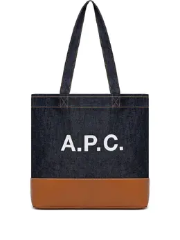 A.P.C. Axel leather-base denim tote bag 30077911