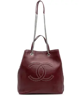 Chanel 2018 Large Calfskin Coco Eyelets Shopping Tote satchel 30378318