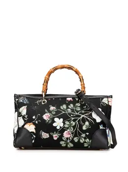 Gucci 2000-2015 Medium Canvas Bamboo Shopper Flora Knight satchel 30375690
