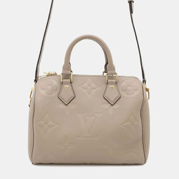 Louis Vuitton Tourterelle Monogram Empreinte Leather Speedy Bandouliere 25 Satchel Bag 1150486