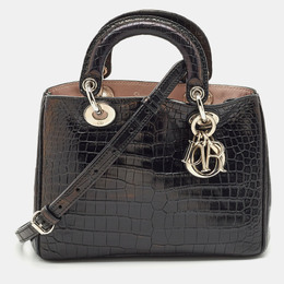 Christian Dior Black Crocodile Mini Christian Diorissimo Tote 1154331
