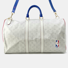 Louis Vuitton White Monogram LVx NBA Keepall Bandouliere 55 Duffel Bag 1153945