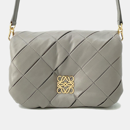 Loewe Pearl Grey Lambskin Goya Puffer Shoulder Bag 1153947