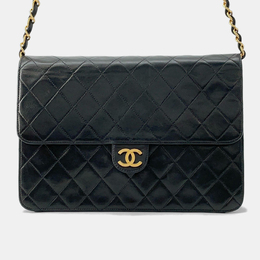 Chanel Black Lambskin Push Lock Chain Shoulder Bag 1153957