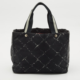 Chanel Black Quilted Print Nylon Travel Ligne Tote 1154014